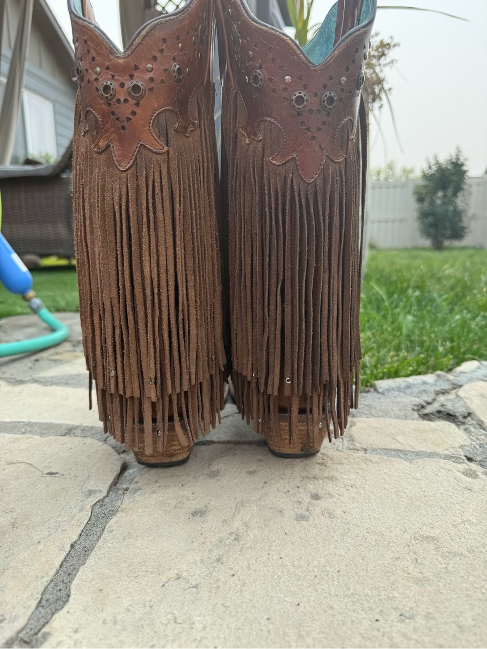 Corral Fringe Cowboy Boots. Women’s size 7. Brown Leather. Western Boho - Picture 6 of 12